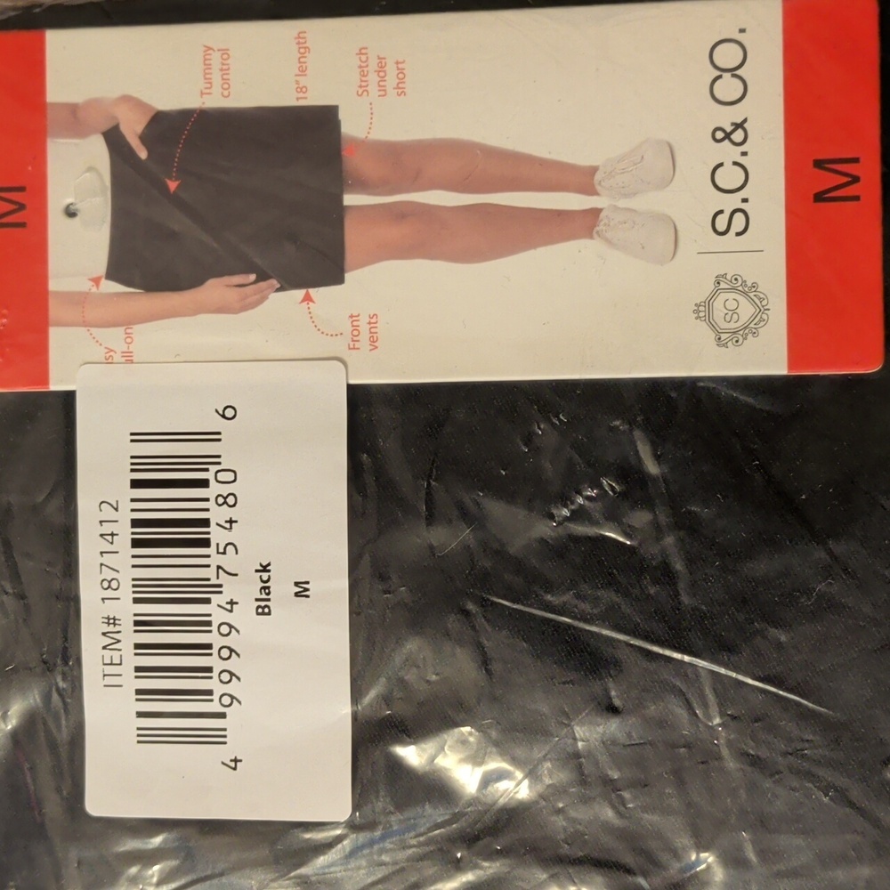 NWT S.C. & CO.‎ Women's Tummy Control Skort Black - Picture 7 of 9